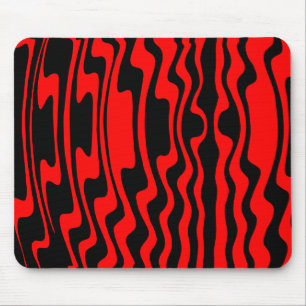 Tapis De Souris Wavey Stripey - Noir et Rouge