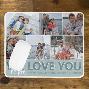Tapis De Souris 'We Love You' Maman Photo Collage   Personnalisé