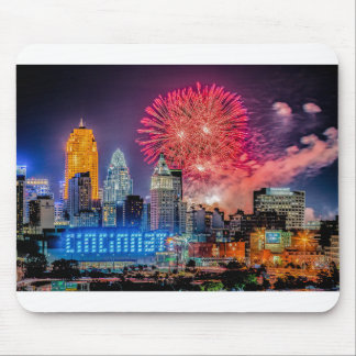 Tapis De Souris WEBN 2019 Fireworks Cincinnati Skyline Photographi