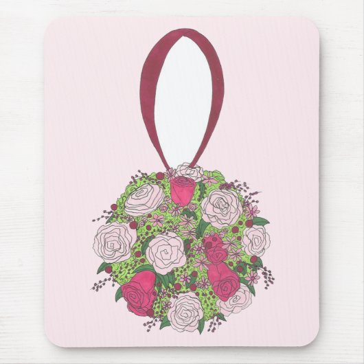 Tapis De Souris Wedding shower de bouquet de mariage rose (Devant)
