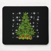 Tapis De Souris Weed Christmas Tree Funny Xmas T Men Women (Devant)