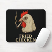 Tapis De Souris Weed Meme Funny Fried Chicken Smoking  (Avec souris)