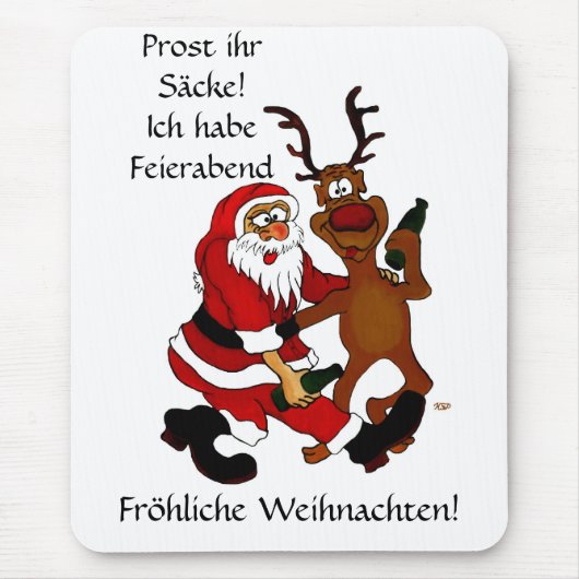 Tapis De Souris Weihnachtsmann mit Elch (Devant)