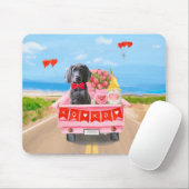 Tapis De Souris Weimaraner Chien Valentine's Day Coeurs de camion (Avec souris)