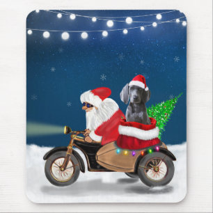 Tapis De Souris Weimaraner Dog Christmas Santa Claus