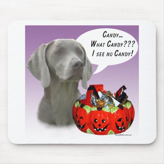 Tapis De Souris Weimaraner Halloween Candy (Devant)