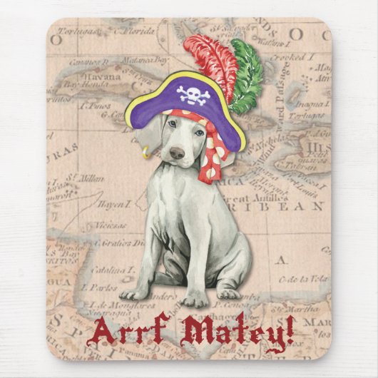 Tapis De Souris Weimaraner Pirate (Devant)