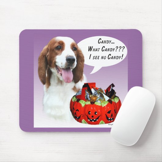 Tapis De Souris Welsh Springer Spaniel Halloween Candy (Avec souris)