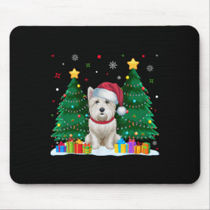 Tapis De Souris Westie Amoureux de les chiens Santa Hat Ugly Chris