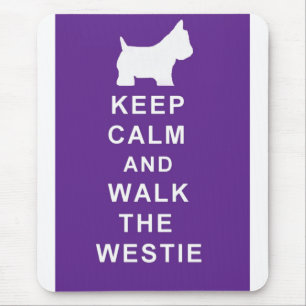 Tapis De Souris Westie gardent la promenade calme l'anniversaire