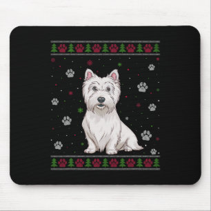 Tapis De Souris Westie Noël Sweater Xmas Animal animal Amoureux de