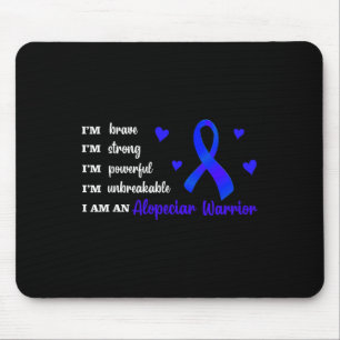 Tapis De Souris wGj0 Ruban Bleu Je Suis Un Guerrier Alopecia Alope