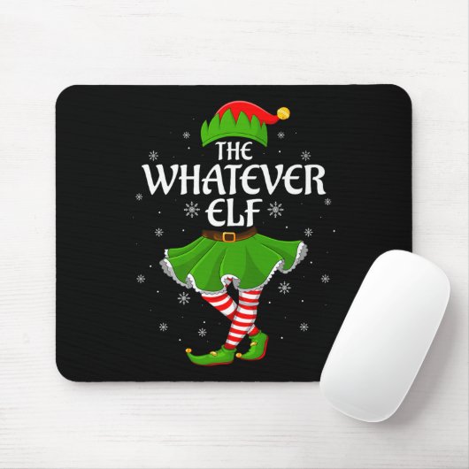 Tapis De Souris Whatever Elf Christmas Family Girls Women Elf Squa (Avec souris)