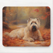 Tapis De Souris Wheaten Terrier dans les feuilles d'automne automn (Devant)