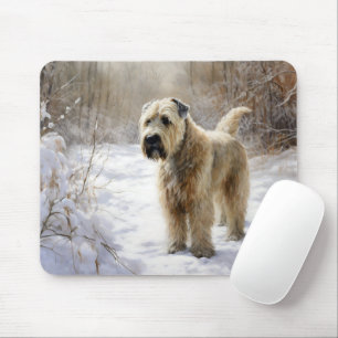Tapis De Souris Wheaten Terrier Laisser neiger Noël