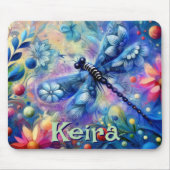 Tapis De Souris Whimsical Abstract Dragonfly Floral Personalized (Devant)