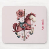 Tapis De Souris Whimsical Carousel Horse Image (Devant)