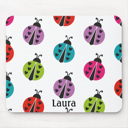 Tapis De Souris Whimsical coloré Ladybug personnalisé (Devant)