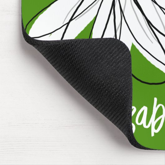 Tapis De Souris Whimsical Daisy - avocado vert nom de script tenda (Coin)