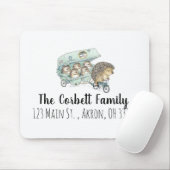 Tapis De Souris Whimsical Hedgehog Family Customizable (Avec souris)