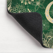 Tapis De Souris Whimsy Gold & Green Dreamcatcher Feathers Mandala (Coin)