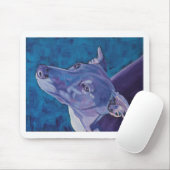 Tapis De Souris Whippet bleu (Avec souris)