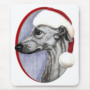 Tapis De Souris Whippet Christmas Black Père Noël