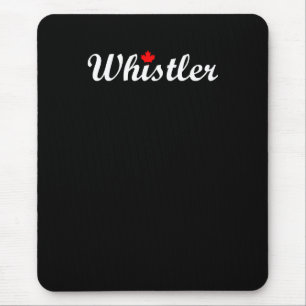 Tapis De Souris Whistler Canada Script Texte Maple Leaf Dark