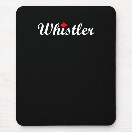 Tapis De Souris Whistler Canada Script Texte Maple Leaf Dark (Devant)