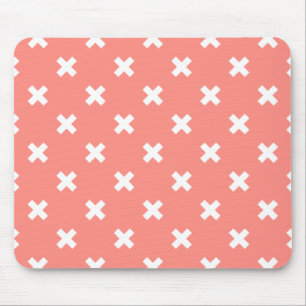 Tapis De Souris White cross stitches on peach