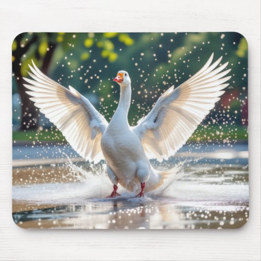 Tapis De Souris White Goose In a Splash Pad (Devant)