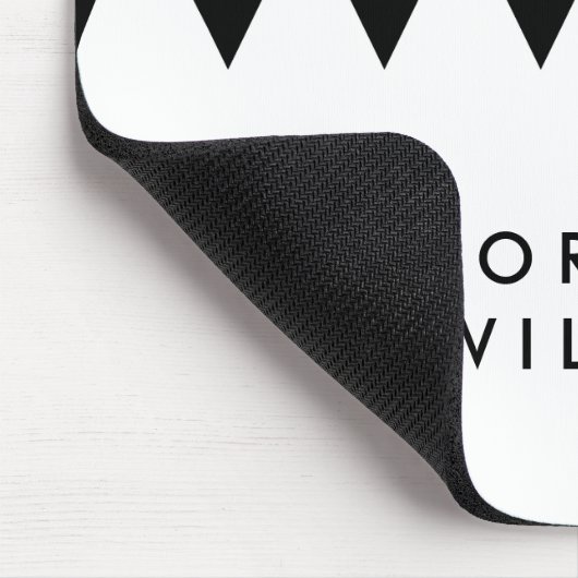 Tapis De Souris White Minimalist Modern Black Triangle Pattern (Coin)