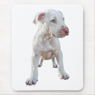 Tapis De Souris White Pitbull Puppy