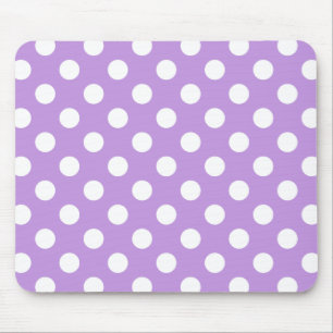 Tapis De Souris White polka dots on lilac