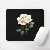 Tapis De Souris White Rose Graphic (Avec souris)