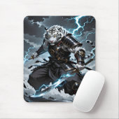 Tapis De Souris White Tiger Samurai Warrior Blue Lightning Gaming (Avec souris)