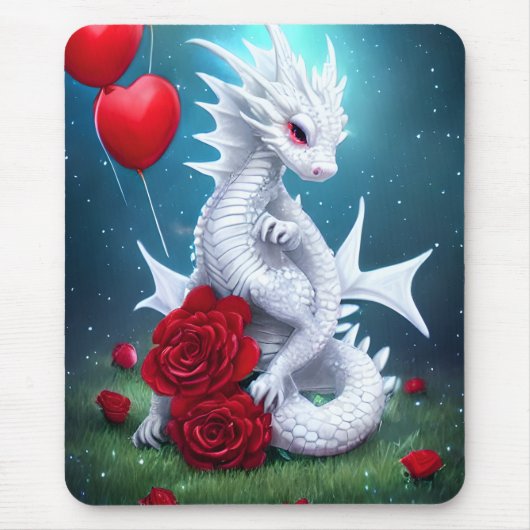 Tapis De Souris White Valentine Love Dragon (Devant)