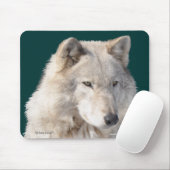 Tapis De Souris White Wolf Wildlife Art Mousepad (Avec souris)