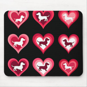 Tapis De Souris Wiener Chien Dachshund Coeurs Candy Valentines Jou