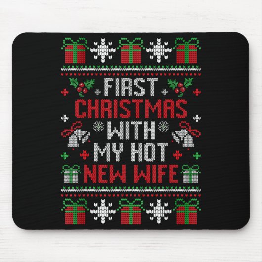 Tapis De Souris Wife Husband First Christmas Just Married Christma (Devant)
