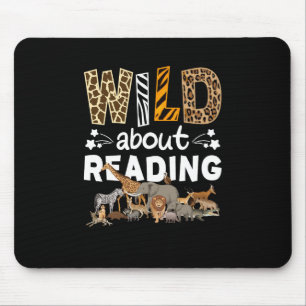 Tapis De Souris Wild About Reading Books And Bookworm Library