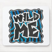 Tapis De Souris Wild Me Zebra Noir et Bleu (Devant)
