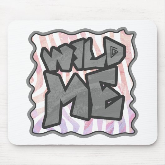 Tapis De Souris Wild Me Zebra rose et blanc (Devant)