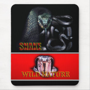 Tapis De Souris WILD NATURE - collection de design SNAKE noir