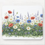 Tapis De Souris Wildflower meadow botanical garden flowers<br><div class="desc">Natural wildflower meadow with delicate botanical blossoms. A colorful mix of meadow flowers and daisies creates a lively spring nature scene inspired by blooming fields.</div>