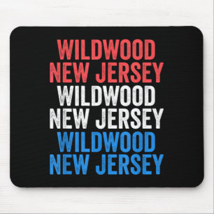Tapis De Souris Wildwood New Jersey Usa Police De Distressed Font