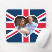 Tapis De Souris Will, Kate, Prince George - Drapeau britannique (Avec souris)
