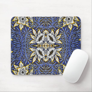 Tapis De Souris William Morris Blue et Gold Tulip Willow Design