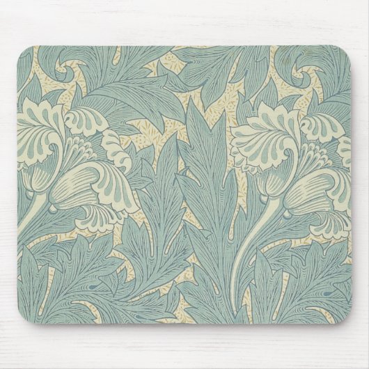 Tapis De Souris William Morris Classique Tulipe Bleu Floral (Devant)
