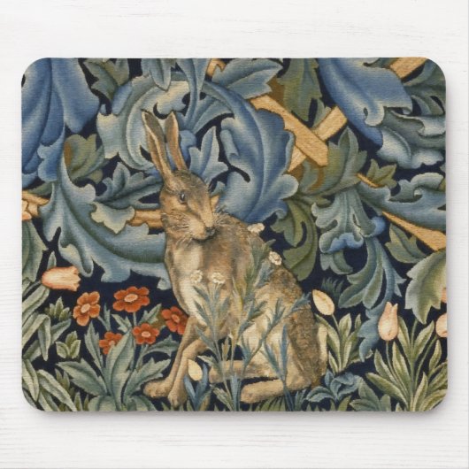 Tapis De Souris William Morris Forest Rabbit Floral Art (Devant)
